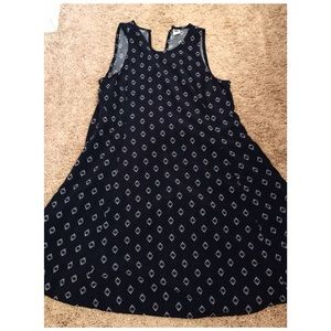 Navy Print Swing Dress